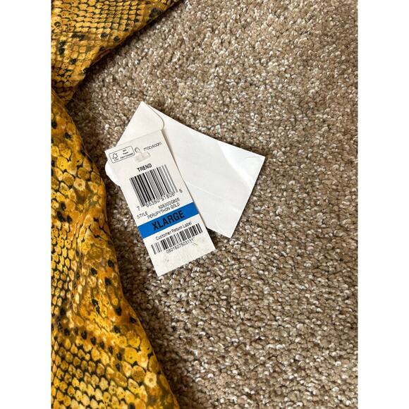 NEW Snake print button up blouse golden yellow/black NEW Style & Co SZ XL - Picture 5 of 11